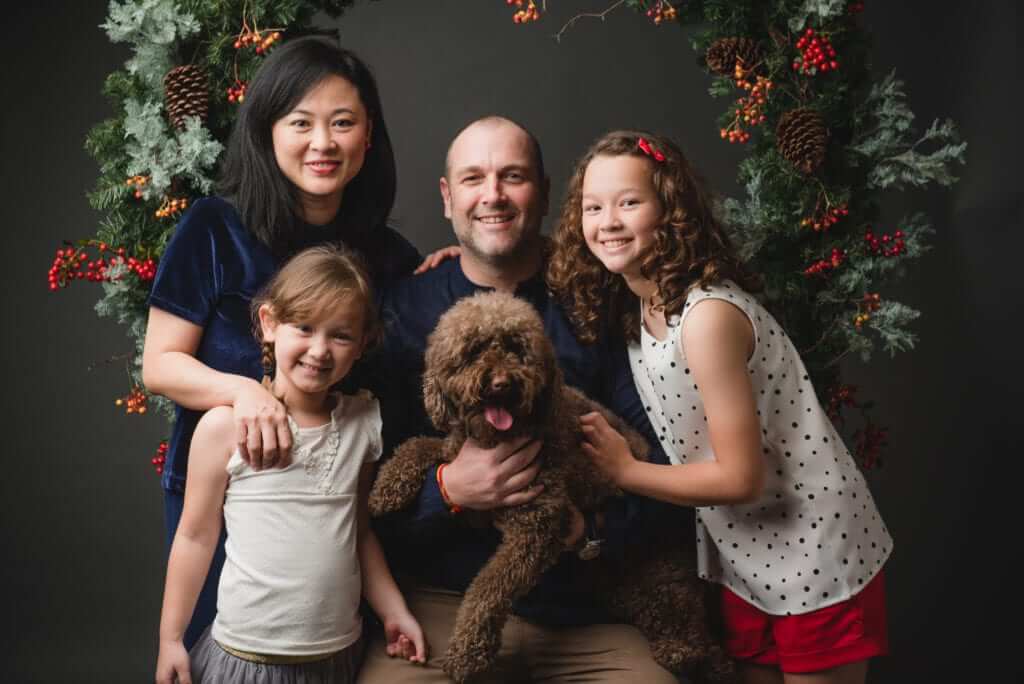 Family with Dog Christmas